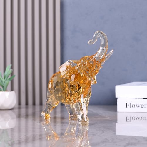 Figura de elefante acrílico transparente para decoración miniatura 5
