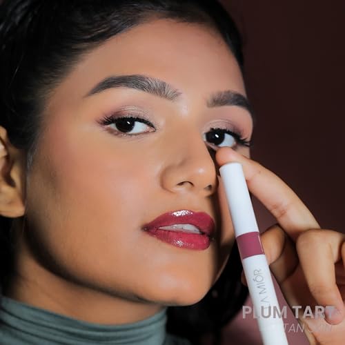Image of LAMIOR Peptide Glaze Lip Balm - 3 in 1 Formula for Glossy Shine, Healing & Nourishment for Dry Dark & Pigmented Lips with Shea Butter, Non Sticky, Moisturizing Lip Balm for Women, (Plum Tart)