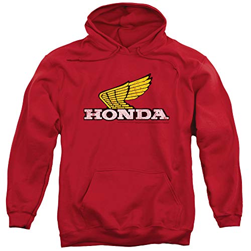 Trevco Honda Yellow Wing Logo Unisex Adult Pull-Over Hoodie for Men and Women Large