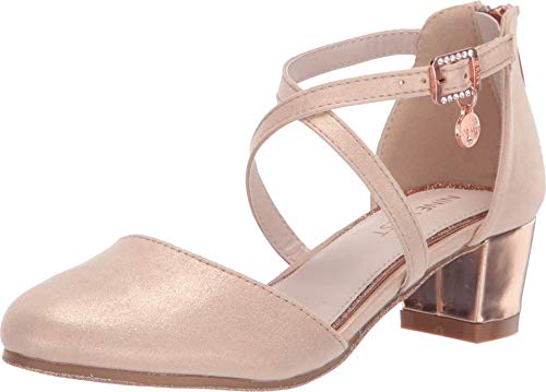 Image of Nine West Girls Sandals Low Heel Dress Pump Ankle Strap Closed Toe Wedding Party for Big Kids & Little Kids