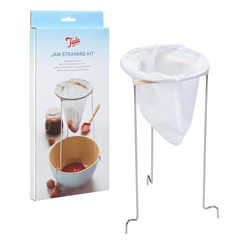 Tala Jam Straining Set Reusable Nylon Straining Bag with Sturdy Chrome Stand for Jam Jelly & Preserves Ideal for Removing Seeds Pips & Pulp Perfect for Homemade Seedless Jam Making