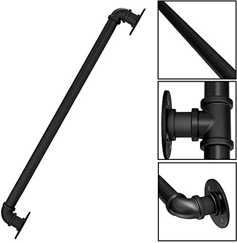 Preisvergleich Produktbild Relaxbx Schmiedeeisen-Rohr-Treppengeländer, industrieller Windeisen-Rohr-Korridor-Geländer-Sch... Retro-Wasserrohr-Handlauf, Schwarz, Rohrdurchmesser 3,2 cm, Länge 30-200 cm