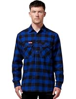 Hard Yakka Men's Foundations Long Sleeve Check Flannel Shirt, Check/Blue, Medium