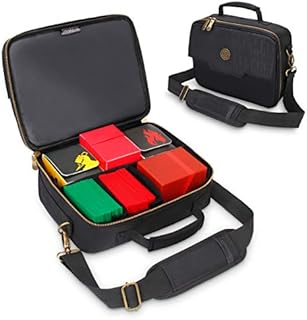 ENHANCE MTG Card Box Storage Case - Deck Holder Card Carrying Case Compatible with Magic MTG Cards, Pokemon Trading Cards, Cards Against Humanity, & Other Card Games - Includes Pencil Loops & Pockets