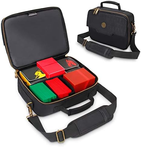 ENHANCE MTG Card Box Storage Case - Deck Holder Card Carrying Case Bag Compatible with Magic MTG Cards , Card Games, Cards Against Humanity - Pencil Loops , Pocket for Dice, & Tokens