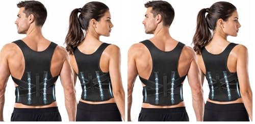 Image of ANTIL'S Posture Corrector Back Support Belt for Men & Women | Adjustable Back Straightener for Spine Alignment | Shoulder & Clavicle Support Brace | Universal Size Metallic Posture Corrector Belt