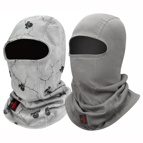 Image of FR Face Mask for Men - Fire Resistant Balaclava Welding Head Cover, 100% Cotton Full Face Hood & Neck Protector