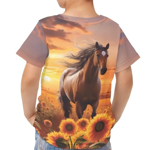 Image of JEOCODY Boys Girls Graphic Tees Funny 3D Printed Short Sleeve T-Shirts 3-16T