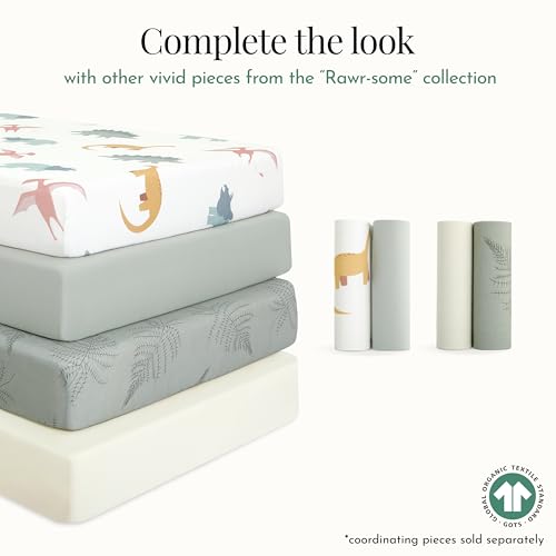 Image of Evolur Rawr Some 3 Piece Toddler Bedding Set, Super Soft and Breathable Toddler Bedding, Machine Washable, Includes Fitted Sheet, Comforter and Pillow Case