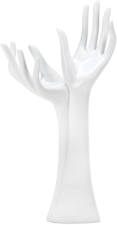 Smart Living Company Breezy Couture Home Locomotion Helping Hands Jewelry Box Bracelet Holder, White, 7'' x 3.75'' x 12.4''