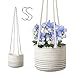Wiszący kosz na rośliny z liny, 2 sztuki 20 cm x 15 cm ręcznie tkany uchwyt na rośliny nowoczesny długi sznurek wieszak na rośliny doniczka na kwiaty przechowywanie domowych kosze dekoracyjne do wewnątrz na zewnątrz rośliny zabawki