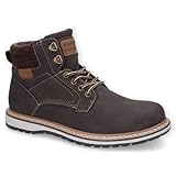 Dockers by Gerli Botas con cordones para hombre, con forro cálido, Marrón Oscuro 380, 42 EU