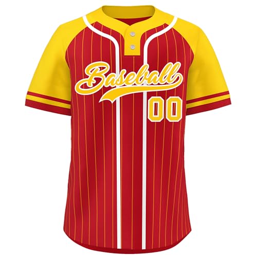 Camisa de beisebol personalizada listrada personalizada costurada/estampada uniforme esportivo para