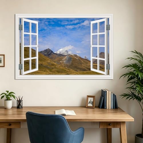 Paisaje de playa y mar en lienzo: ventana falsa de 20x30cm para un hogar relajante 5