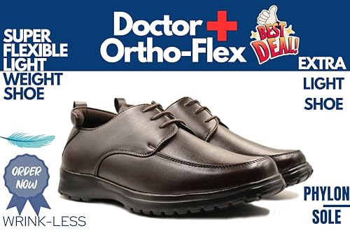Image of Men's Orthopedic Formal Shoes - Lightweight Comfort with Arch Support, Memory Cushion Insole & Anti-Skid Sole | Stylish Office Wear | Model 1083 | Black, Brown, Tan-1083