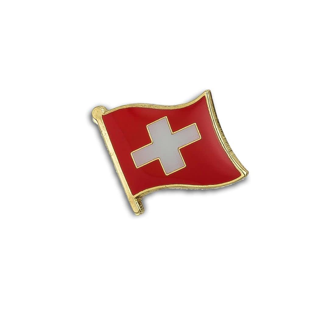 Pin's Bandera Suiza Flotante – Banderas – Calidad de acabado – Pin – Pin – Insignia – PINS EUROPE, rojo, Talla única