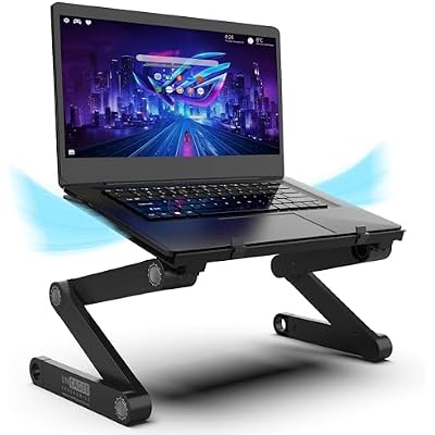 WorkEZ Adjustable Laptop Stand for Desk, Adjustable Height Laptop Stand, Ergonomic Foldable Portable PC Holder, Computer Riser, Home Office Supplies