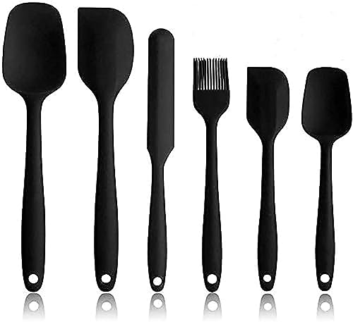 SKY-TOUCH Silicone Spatula Set - 6 Piece Non-Stick Rubber Spatula Set Heat-Resistant Spatula Kitchen Utensils Set for Cooking Baking and Mixing