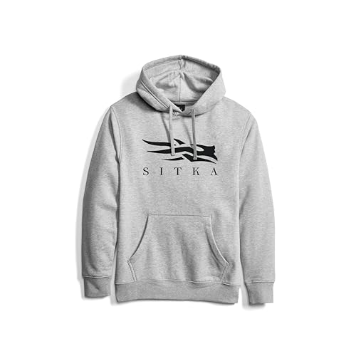 SITKA Icon Pullover Hoodie - Everyday Mens Sweatshirt, Heather Grey, Medium