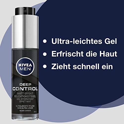 NIVEA MEN Deep Control Matt Effekt Feuchtigkeitsgel im 2er-Pack (2 x 50 ml), mattierende Feuchtigkeitspflege fürs… - Image 4