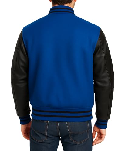 Image of Mens Varsity Letterman Baseball Bomber Jacket | Casual Fashion Wool & Faux Leather College /High School Jackets