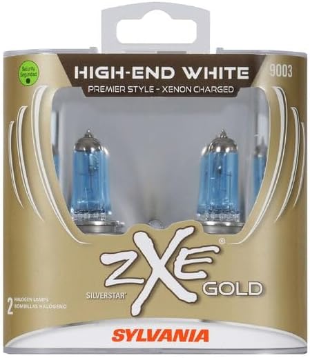 SYLVANIA 9003 SilverStar zXe Gold Halogen Headlight Bulb, 2 Pack