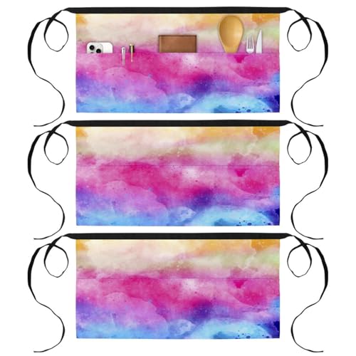 Tablier court de cuisine Tie Dye pour la pâtisserie créative et le service au bar