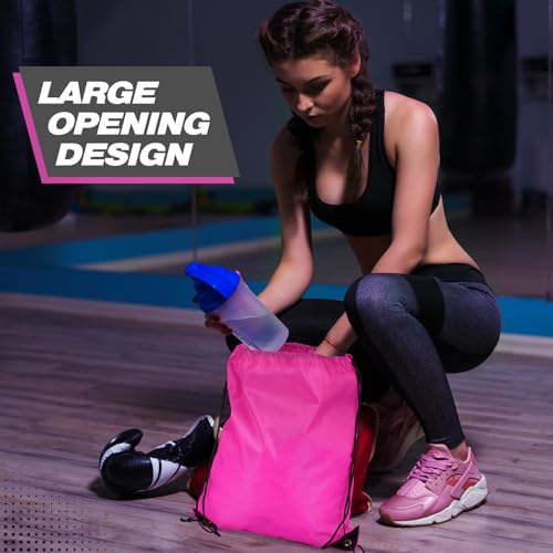 Image of Shappy Drawstring Backpack Bulk Sports Gym Cinch Bag Polyester String Bag for Men Women(10 Colors,60 Pcs)