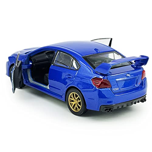 Impreza Wrx Sti Toy Car Racing Sports Diecast Model Car 1/36 Scale Metal Pull Back Friction Powered Vehicle, Doors Open, Zinc Alloy Casting, Boys Toys Kids Birthday Gifts Men Adults Collection, Blue #TOP3