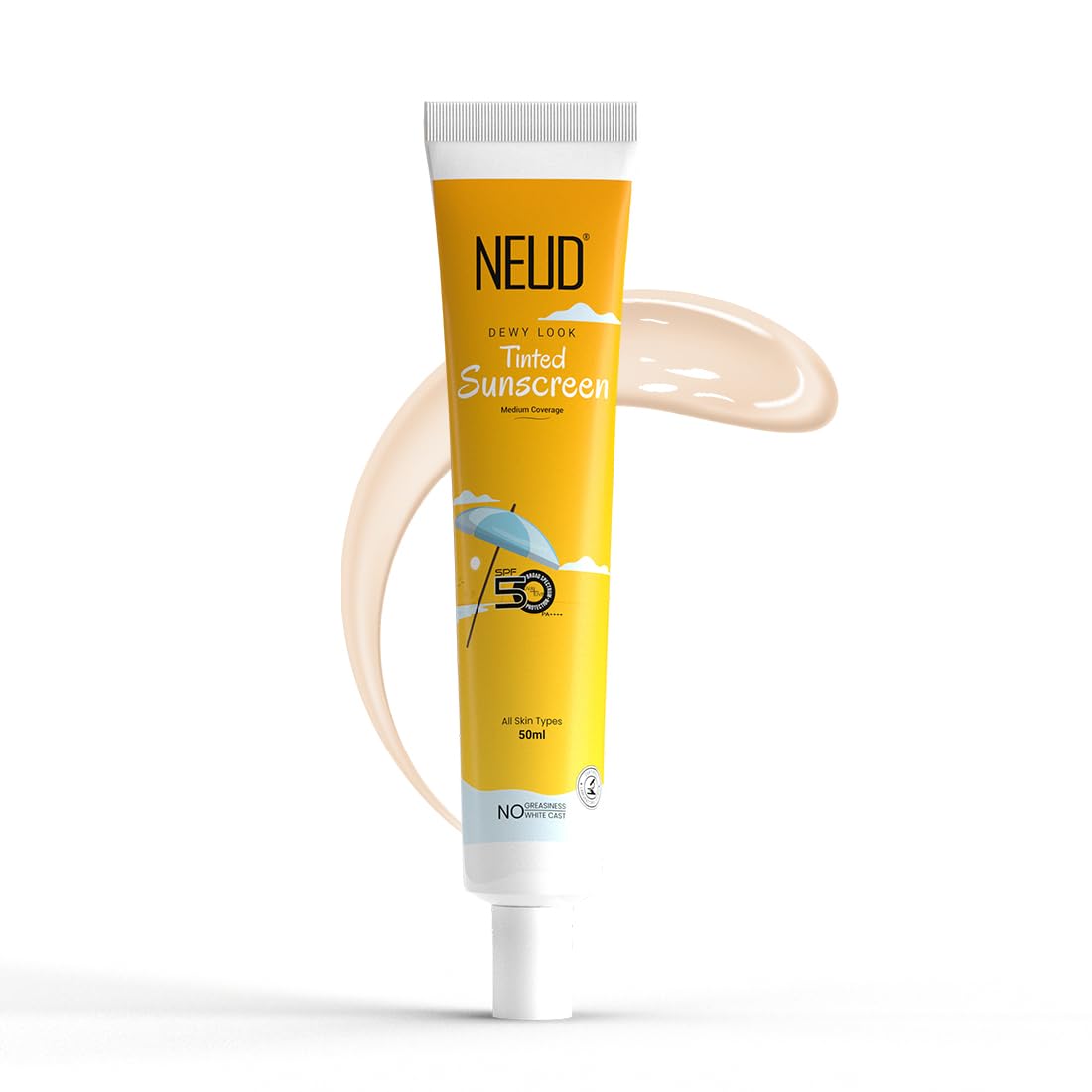 NEUD Tinted Sunscreen with SPF 50++++ Waterproof, For Uva/B Sun Protection, Tan Removal, Pigmentation, No White Cast, Lightweight & Quick Drying, For Men & Women - 50ml-image-34
