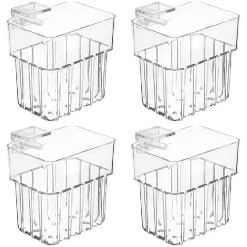 Alasum 4 Piezas Macetas Transparentes para Plantas Acuáticas, Soporte Colgante para Acuario Orificios para Raíces, Accesorio Decorativo para Peceras y Cultivo Hidroponía en Casa