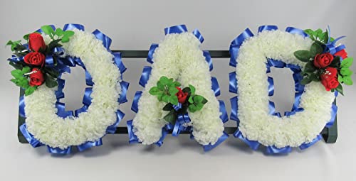 Customisable Artificial Flower Letter Name Tribute for Funeral or Grave MUM DAD NAN SON NANNY GRANDAD UNCLE AUNT