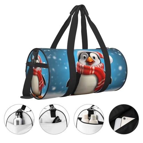 Travel Duffle Bag Weekender Bags For Men Women With Shoe Compartment Large Capacity Weekender Overnight Bag Christmas Funny Penguin Carry On Tote Bags Sport Gym Bag For Travel Yoga3