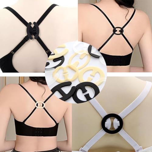 12 Pieces Bra Strap Clips for Back Adjustable Anti-Slip Bra Strap Clips Back Conceal Buckles for Bra Accessories3
