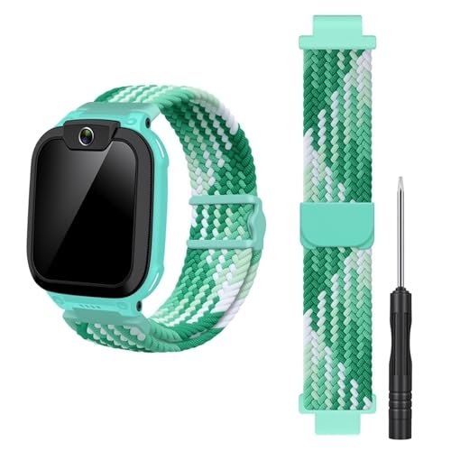 Genérico Correa de Nailon Compatible con el Reloj Inteligente Imoo Z1/Z6/Z7 Smartwatch Niños con GPS y Llamadas (Verde)