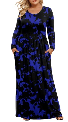 Image of LONGYUAN Women's Plus Size Maxi Dresses for Curvy Women Casual Long Dress XL-6XL
