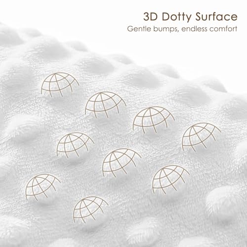 Image of SANDJEST Daisy Minky Muslin & Dotted Blanket 30x40 in Gift for Holiday, Gender Reveal Party, Hospital Visit, Baptism