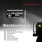 Goodvia Vorsicht Freilaufender Hund Schild Tor Bitte Geschlossen Halten 25x9cm Aluminium Vintage Schwarz