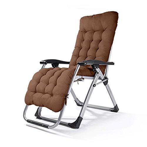 Sillas de césped de Patio reclinables para Personas Pesadas Zero Gravity al aire libre Garden Beach Deck chaise longue con Cojín de Algodón acolchado Happy
