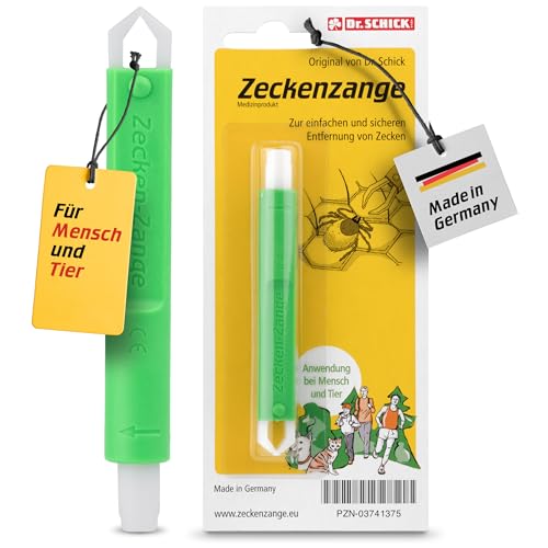 Dr. Schick Zeckenzange für Mensch und Tier - Zeckengreifer mit smartem Druckknopf - zuverlässiger Zeckenschutz zur einfachen und sicheren Entfernung von Zecken