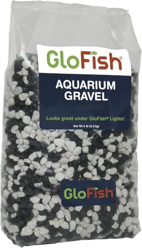 Image of GloFish Aquarium Gravel, Black with White Fluorescent, 5-Pound Bag (Pack of 6)