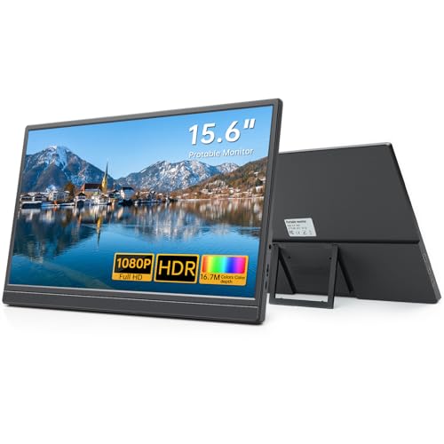 Image of Portable Monitor 15.6 inch 1080P USB-C HDMl Ultra-Slim Travel Monitor with Kickstand, for Laptop, Pc, Gaming