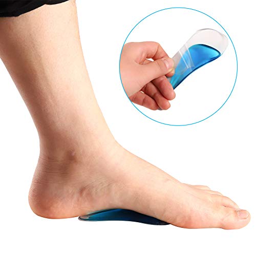 metagio 4 Pairs Gel Arch Support Insoles, Silicone Flat Feet & Plantar Fasciitis Orthotic Arch Insoles Shoe Arch Support Gel High Heel Inserts Cushion Pads for Women Men Kids(One Size Fits All) - Image 2