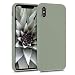 Produktbild kwmobile Hülle kompatibel mit Apple iPhone X Hülle - Silikon Handy Case - Handyhülle weiche Oberfläche - kabelloses Laden - Graugrün