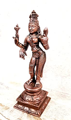 Image of Copper Idols of god Arthanaheeswarar, 6 inches, 450 Grams, Patina Antique Finish, Pack of 1 Piece