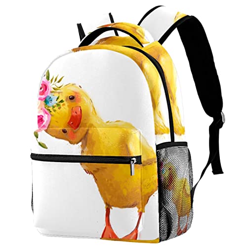 Sac à dos grand volume femme motif floral caneton décontracté tendance