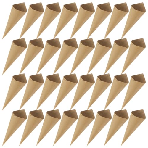 Mini cônes en papier kraft pour bouquets d'invités et cadeaux de fête