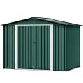DWVO 8x6ft Metal Outdoor Storage Shed, Waterproof Tool Shed Heavy-Duty Storage Unit with Lockable Door and Vents, Ideal for Bicycles, Tools, Lawnmowers, Backyards, Patios, Lawns - Green