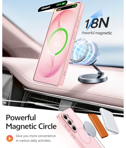Image of FNTCASE for Samsung Galaxy S26-Ultra Case: [Fit for Magsafe] [Full Camera Protection] Translucent Matte Cases with [Screen Protector] Military Grade Shockproof Protective Phone Cover - Light Pink