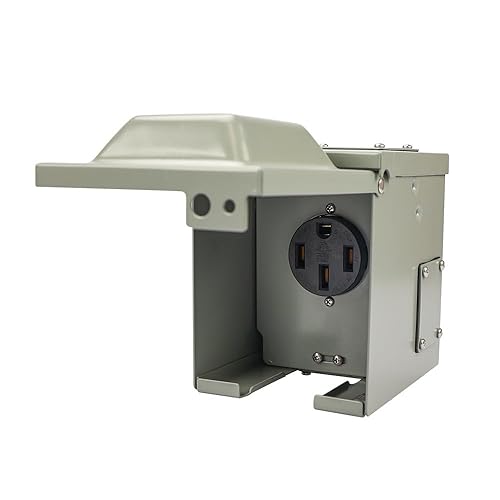 Miniatura 5 de Caja de toma de corriente RV con certificación ETL de 50 A 125250 V, NEMA 14-50R, panel de energía eléctrica para exteriores, diseño sin taladro,